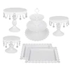 6pcs Swing Cup Cake Stand Rods Display Wedding White Cake Stand Set for Wedding Birthday Party Decoration