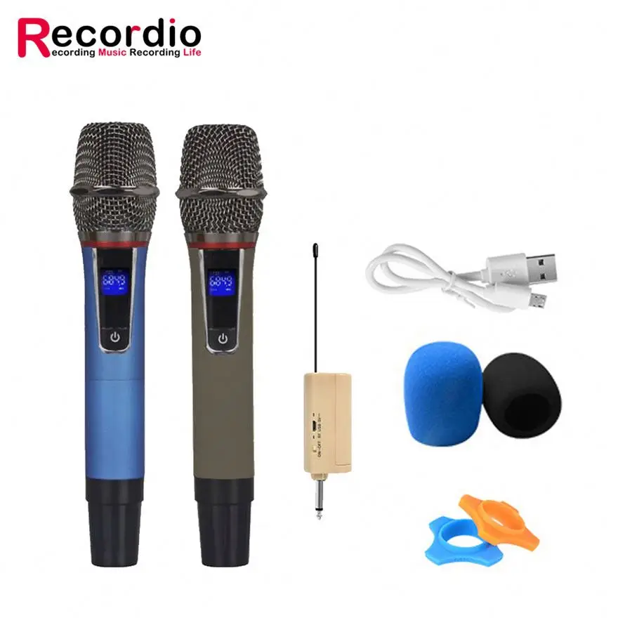 

GAW-003B Good Selling Karaoke Laptop Handheld Cheap Wireless Microphone For Wholesales, Silver&gold