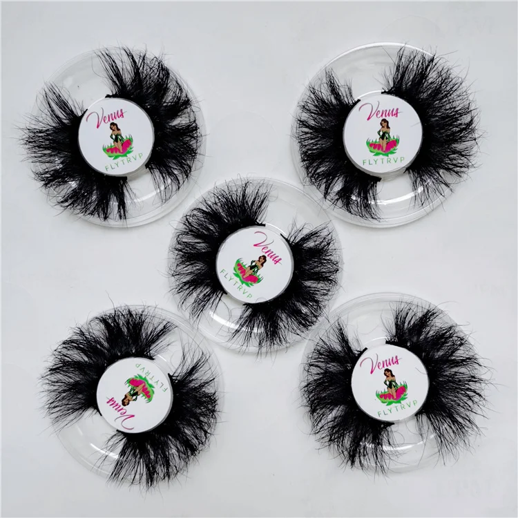 

custom package 25mm fluffy mink eyelash vendor 3d long mink lashes with packaging