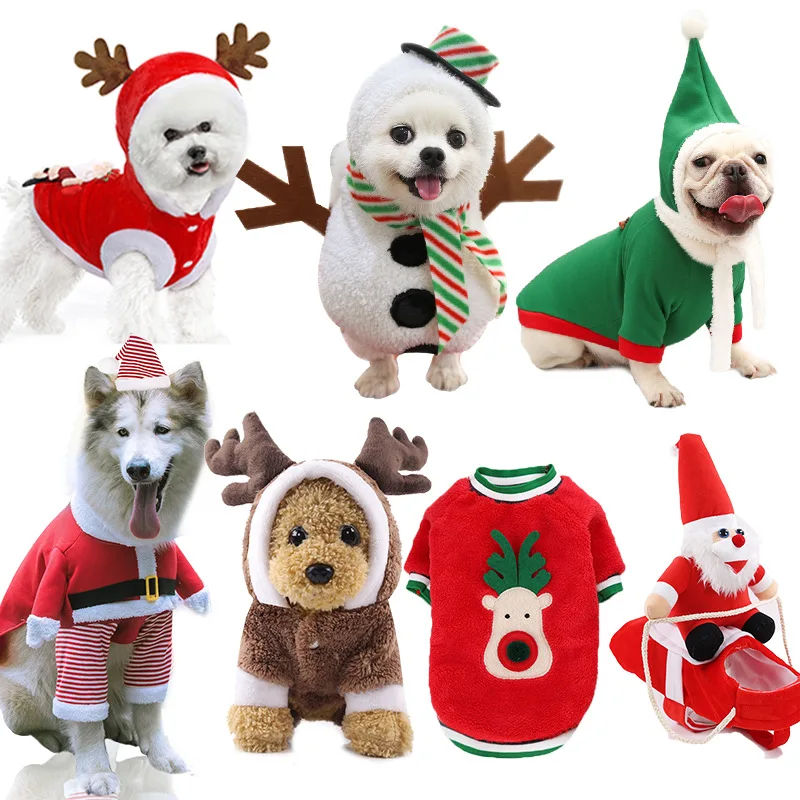 

2021 Pet Dog Clothes Clothes Christmas Costume Cute Cartoon Santa Dog Christmas Pet Costume