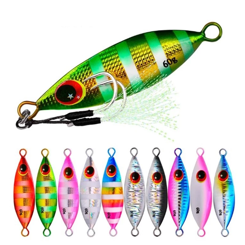 

Amazon Squid Jig Metal Flat Slow Pitch Fishing Jigs Lures Sinking Vertical Jigging Bait with Hook For Saltwater, A/b/c/d/e/f/g/h/i/j