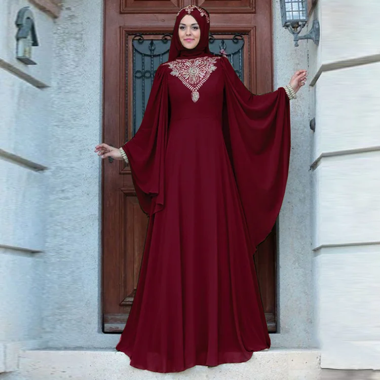 

Wholesale dubai fashion jilbab styles red islamic africa clothing dress high quality loose muslim abaya kurti cloak dress, 4 colors