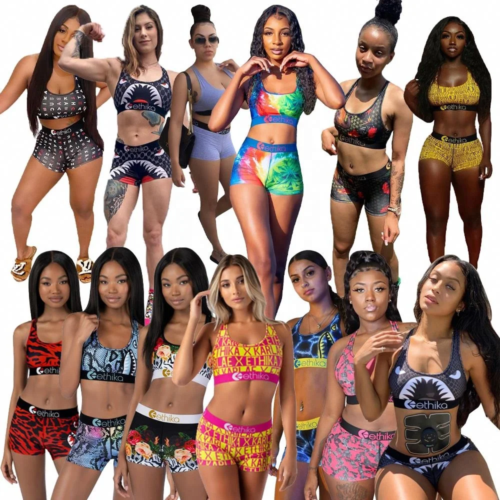 

2021Hot selling New Style Brand Girl Underwear Flower 2 Piece Sets Ethika Women Set