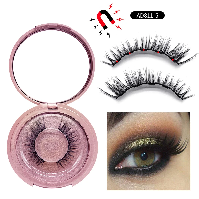 

Amazon Magnetic Eyelashes Case No Glue Magnetic Eyeliner Gorgeous Natural 3D 25MM Mink Magnetic Eyelashes