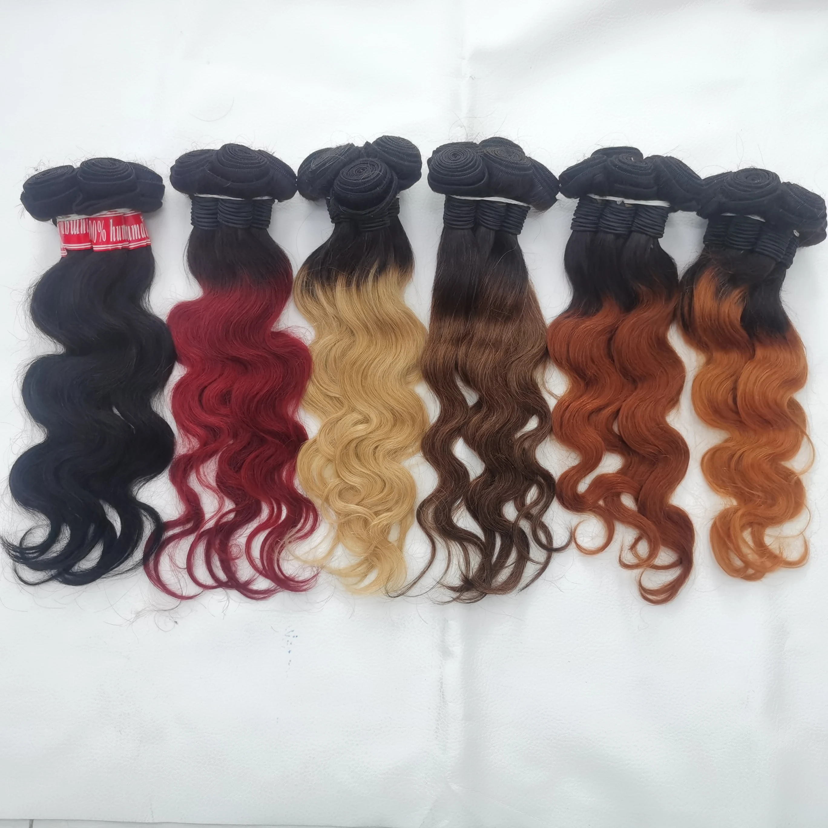 

Letsfly Body Wavy Human Hair Dark Root Ombre Color Hair Hot Selling Free Shipping 20PCS/Lot Virgin Hair Bundles For Black Woman