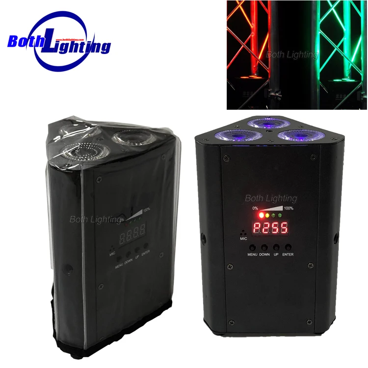 

Carton package 10pcs 3x18W Mini Triangle light RGBWA UV 6in1 battery operated wireless truss/bar DJ uplights