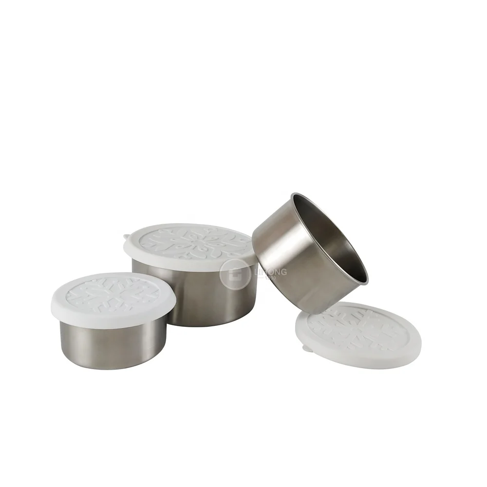 

100ml/3.4OZ Mini Dipping Sauce Containers set 304 stainless steel condiment containers/Salad Dressing Container