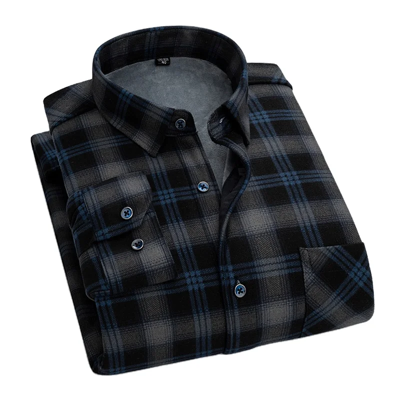 

mens shirts Hot sale high quality cotton winter warm men's casual formal check shirts ready made shirts for men, Avaiable