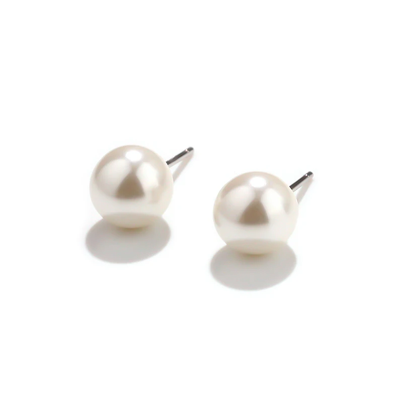 

Trendy minimalist 925 silver pin colorful white pink purple orange freshwater pearl earrings women