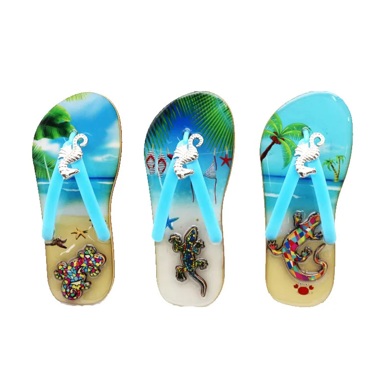 

Italy souvenir fridge magnet 3D wooden epoxy on surface sandal shaped refrigerator magnet