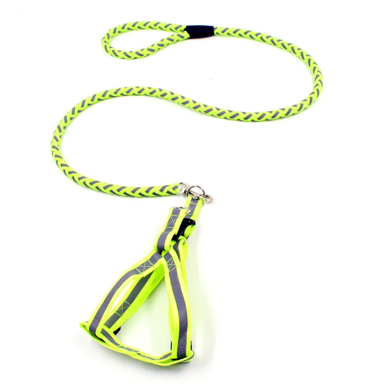 

Dog Reflective Round Rope Leash Rope Luminous Pet Dog Rope Luminous Chest Strap, Colorful