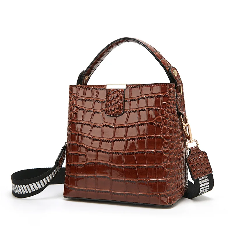 

Well made crocodile grain Handle Bags messenger bags for women