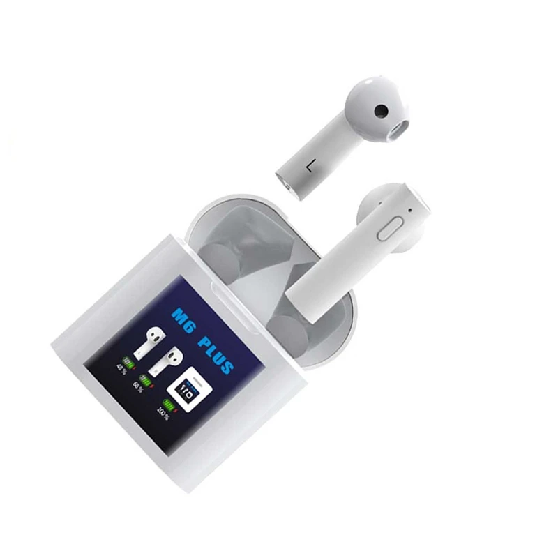 

M6 PLUS TWS Blue tooth v5.0 Earphones LED Display in-ear Earbuds, White