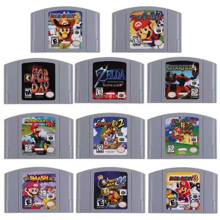 

N64 games card retro style mario N64