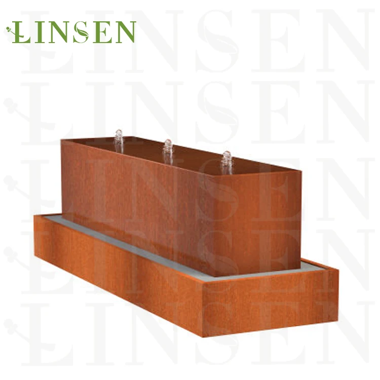 

Shaped Corten Steel Water Feature Rusty Metal Water Tables Outdoor Modern Sculpture corten steel Fountain, Black, white, rust