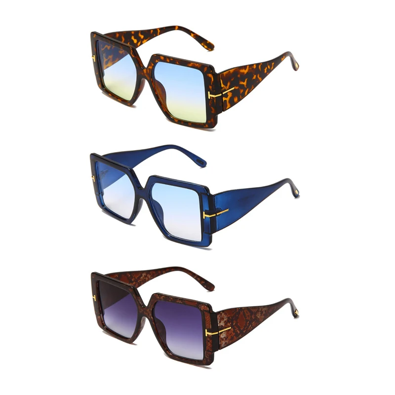

WIIPU 2021 Trendy Fashion Sunglasses Big Frame Leopard Women Shades Uv400 China Wholesale Glasses