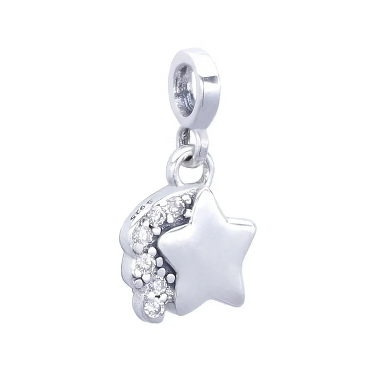 

wholesale meteorite pendant 925 silver pave diamond star pendant