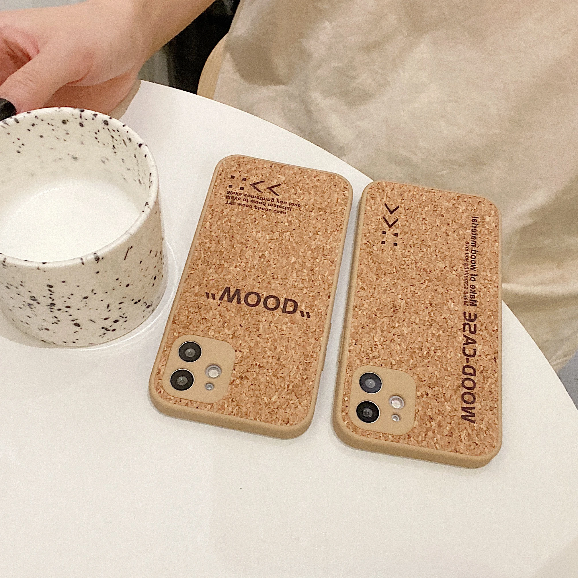 

Log cooling liquid shell cork grain phone case lens protection shockproof back cover for vivo x9 x60 pro+ procell phone, Wood