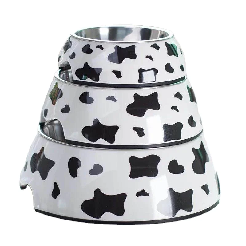 

Custom Stainless Steel Double Melamine Non-slip Pet Cat Dog Feed Water Food bowl, White,blue,pink,green,red,yellow