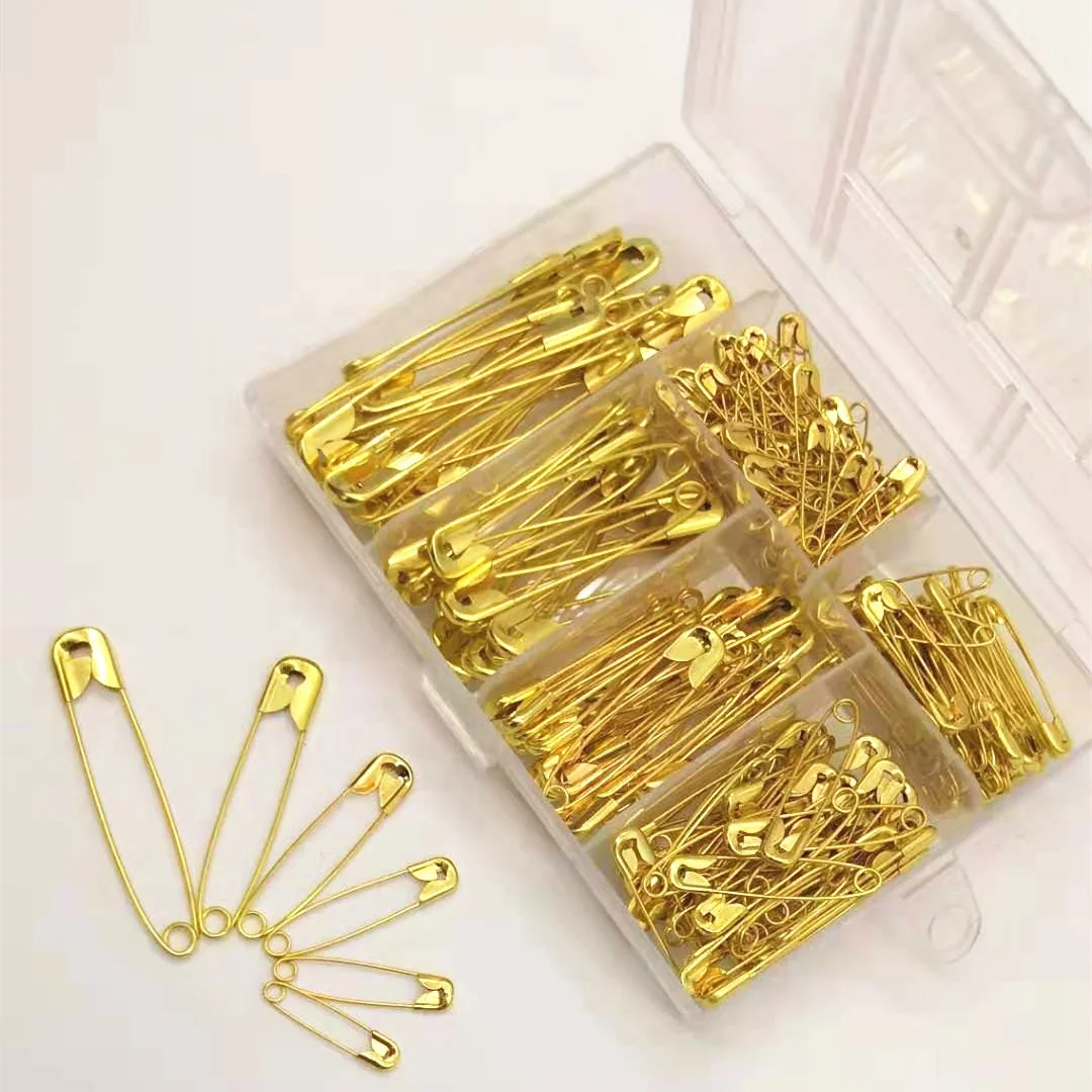 

250 pieces of 6-compartment gold and silver safety pin combination Safety pin