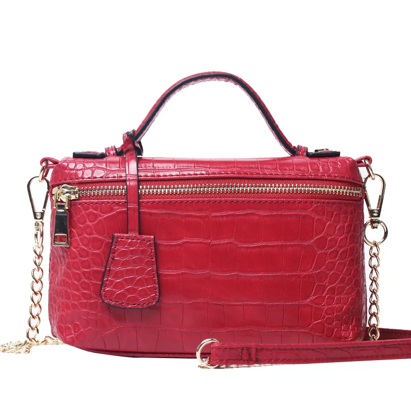 

2020 New Design Crocodile Pattern PU Leather Handbags Female Party Clutch Wallet Bag Women Chain Shoulder Bag, Black,red,blue,green,khaki,oem