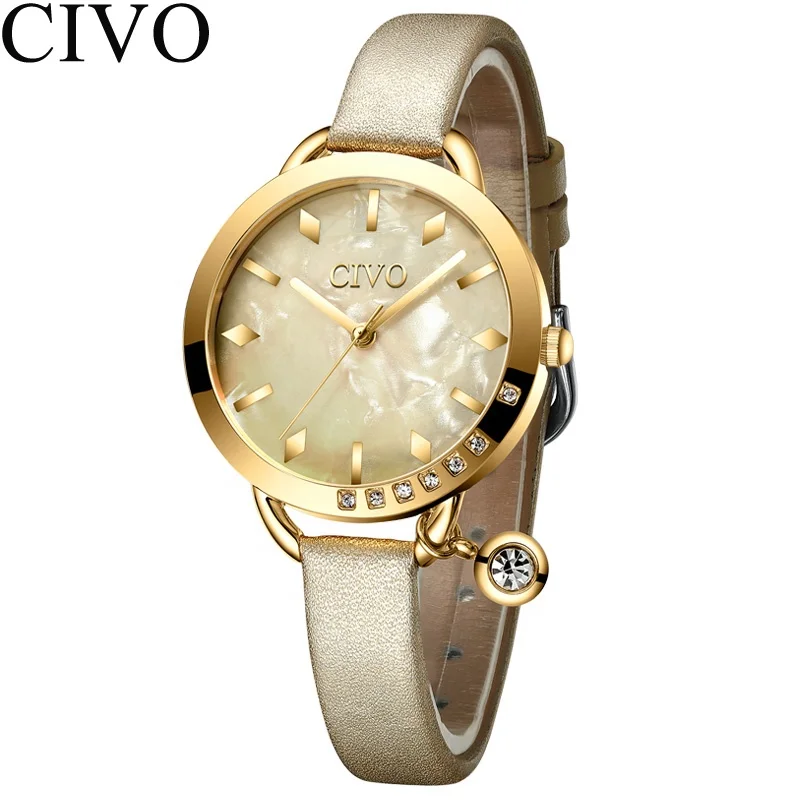 HOT !CIVO ladies branded women watches jam tangan japan movt quartz watch stainless steel water resistant luxury wristwatch