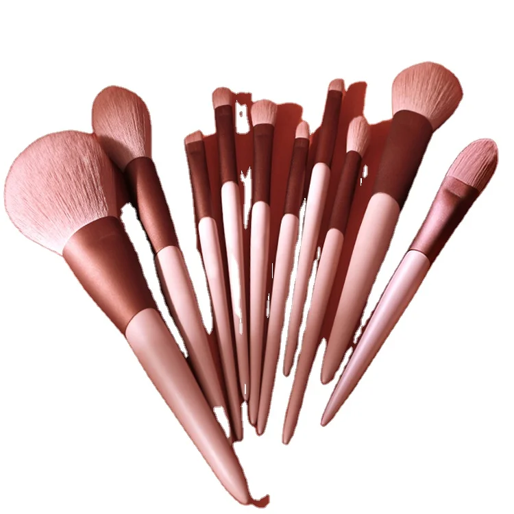 

Factory Wholesale High Quality Private Label 12Pcs Smoked Rose Color Makeup Brushes Set, Customized