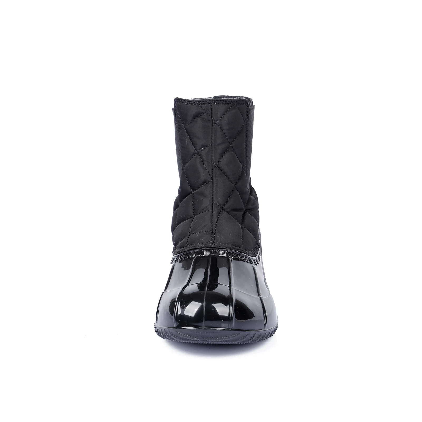 

Winter Women Rubber Rain Boots Waterproof Women Duck Boots With Flat Heels, White, black,