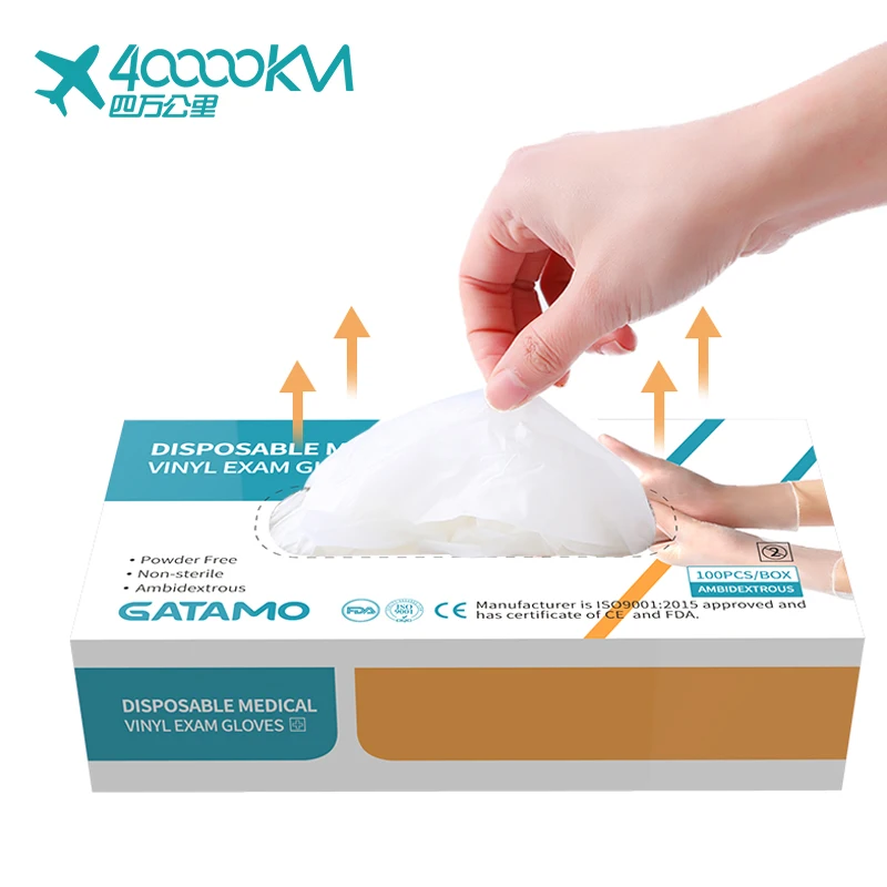 

Gatamo Cheap Food Service Gloves Powder Free Vinyl Gloves, Transparent