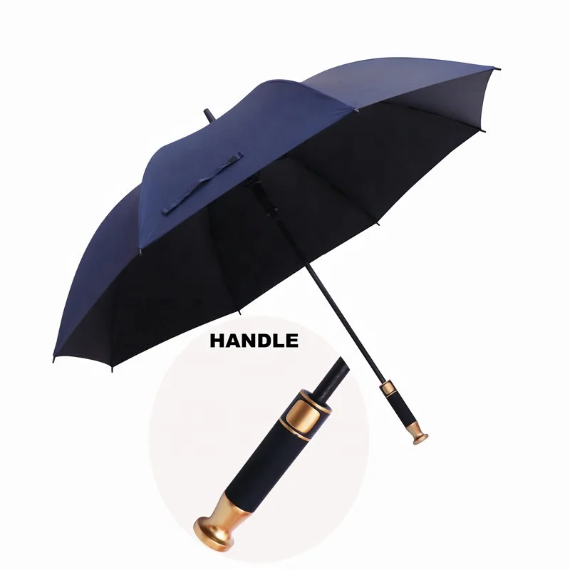 

2020 RST high quality big size plain color auto open gold handle golf umbrella