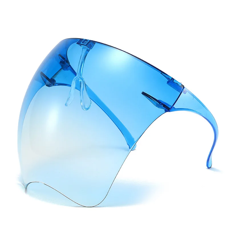 

fashionable plastic full protection sunglasses face shield clear acrylic transparent color tinted anti fog face shield glasses, Multi color