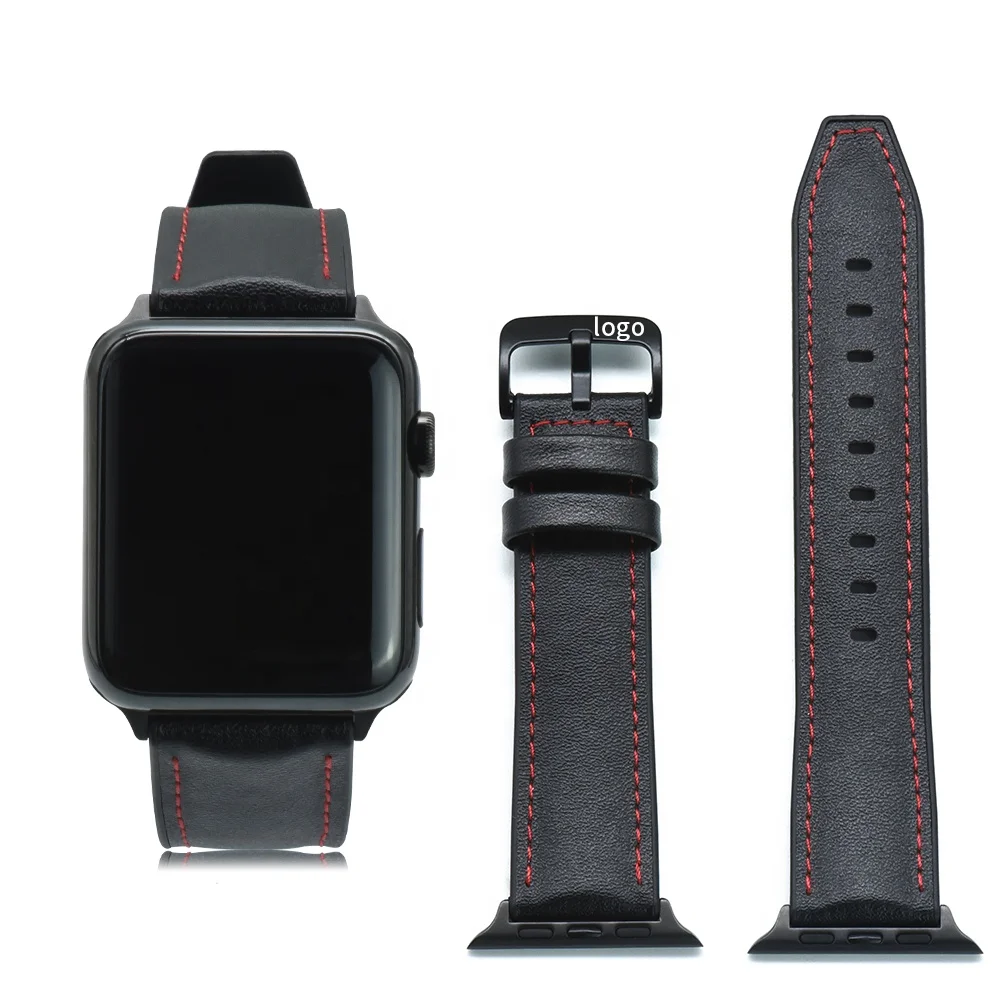 

Apple Watch Band 44mm 42mm Series 6 SE 5 Rugged Hybrid Sports Leather+silicone Vintage Dressy Sweatproof Replacement Straps, As our color chart/customized