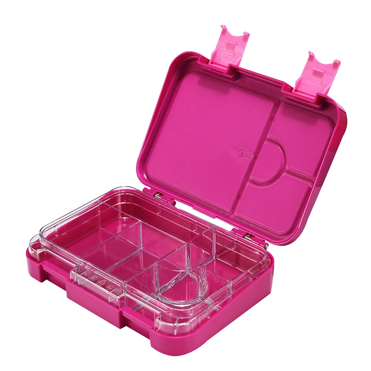 

4/6 Compartments potluck lunch box food container Square factory bento box lunch, Customized pantone color