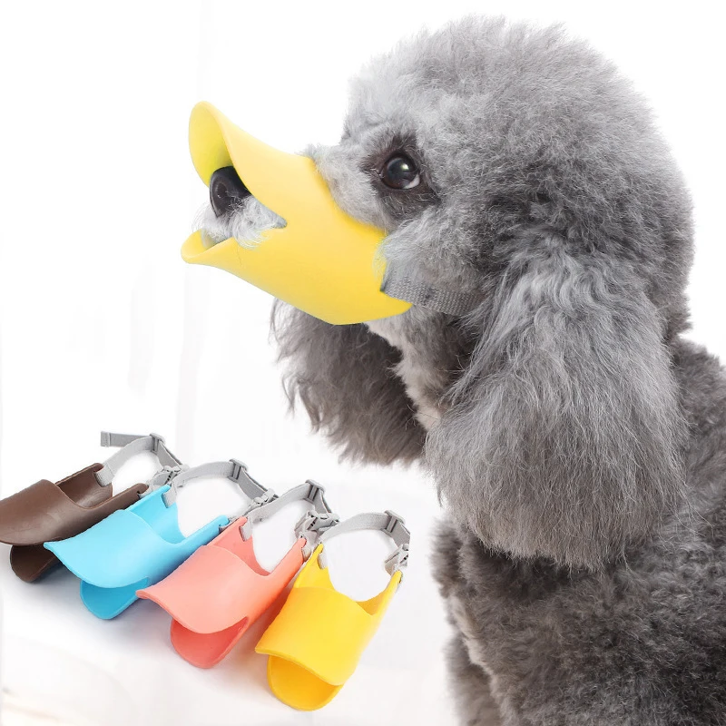 

Hot Selling New Design Pet Duck Muzzle Soft Adjustable Silicone Dog Muzzle Anti Biting For Safe Outdoor Walking, Blue ,yellow,pink