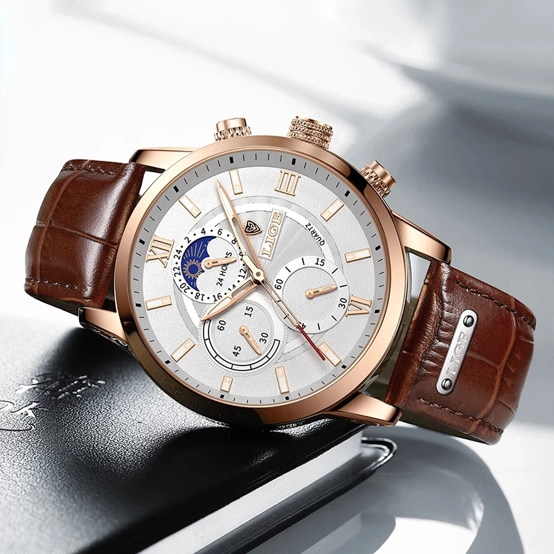

New Design 2022 LIGE Watches Mens Top Brand Luxury Clock Casual Sports Waterproof Quartz mens watches quartz