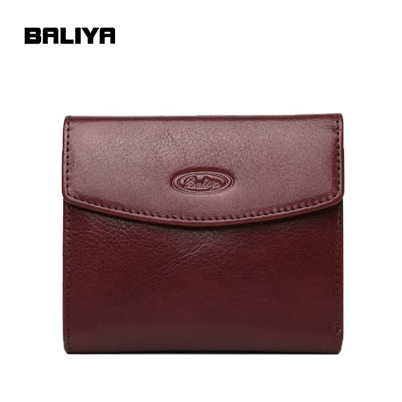 

BALIYA Widely Used Brown Genuine Leather Soft Foldable Men Wallet