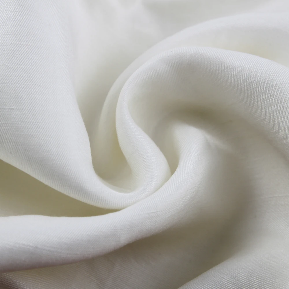 Wholesale Soft Viscose Linen Fabric Medium Weight Solid Twill Hemp Viscose Linen Fabric Skin Friendly Garment Design Flax Fabric