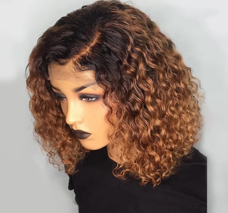 

New Arrivals Lace Front Short Curly Hair Wigs With Bangs, As the picture show