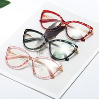 

SHINELOT M1214 Newest Crystals Transparent Eyeglasses for Women Brand OEM Optical Frames Glasses Clear Diamond Cut Spectacles