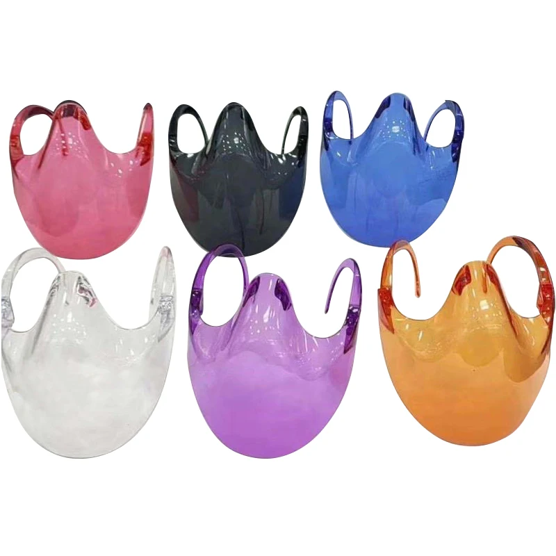 

In Stocks faceshield with glasses frame glasses clear plastic colorful mouth, 6 colors