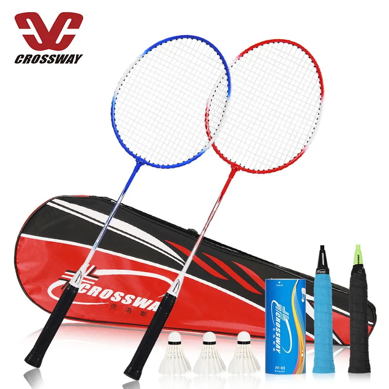 

2021 high quality new brand best tension badminton racket 2 player badminton racquets set with carrying bag, Customized color