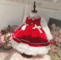 

baby spanish dress for girls dresses long sleeve red christmas Lolita boutiques wholesale children clothing 91127698