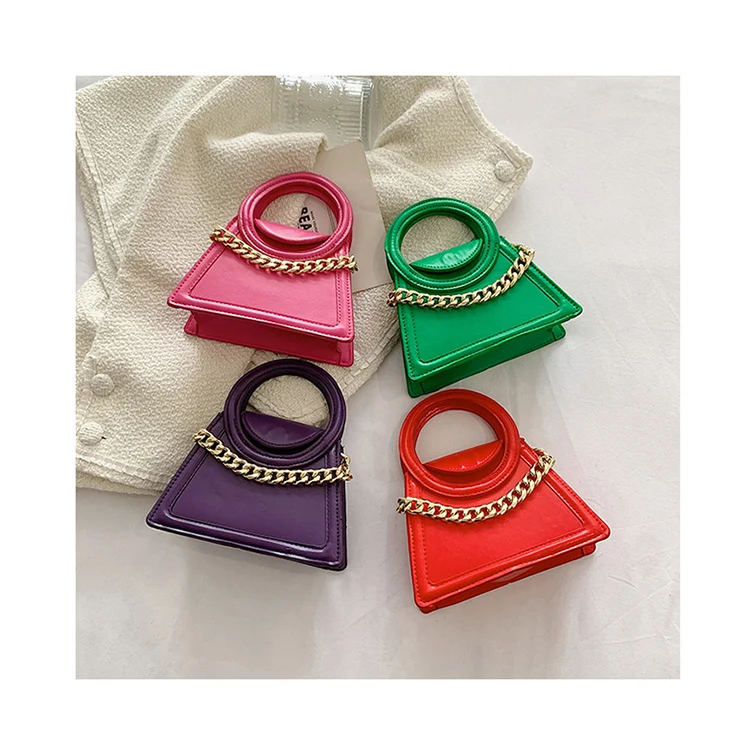 

Ins Branded Ladies Candy Color Handle Clutch Bags Chains Luxury Triangle Shaped Women Party Hand Bags 2022 Purses and Handbags