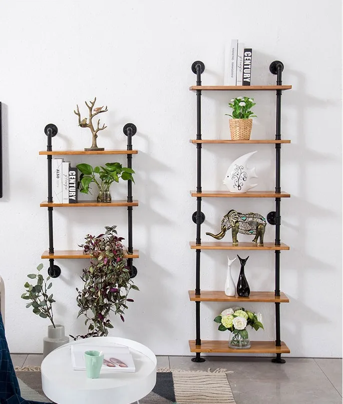 Black Simple Wrought Iron Ledge Meta Iron Log Rack