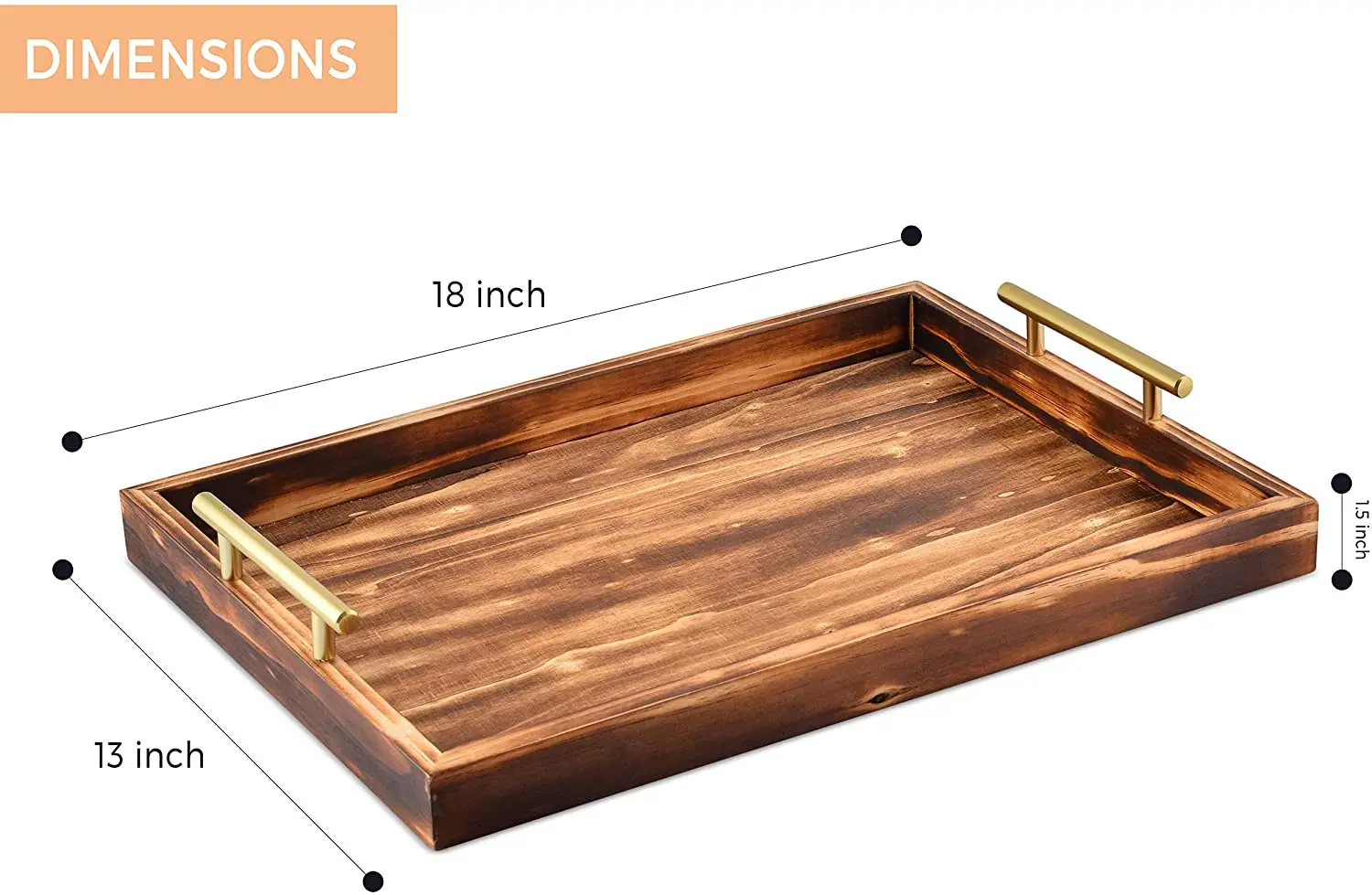 Large Wooden Serving Tray Coffee Table Wood Tray For Ottoman - Buy ...