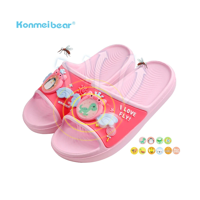 

Summer Best Sell Anti Mosquito Function Sole New Chinese Flat Girls Kids EVA Flat Slippers, Pink/blue/green/yellow