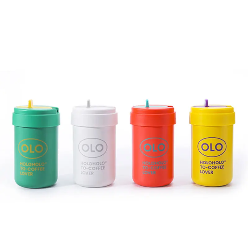 

HOLOHOLO 380ml 12oz Cute Insulated 316 Stainless Steel Travel Tumbler Coffee Mug with Straw Lid, Customized color