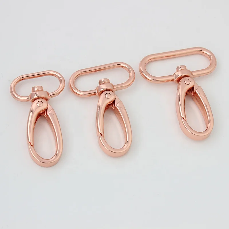 

Nolvo World Rose gold 3 size 20-26-32mm metal snap hook for bag strap women handbag hardware accessories luggage strong clasp