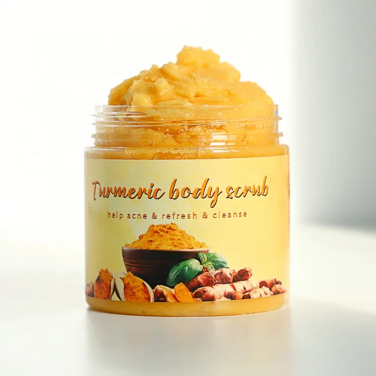 

private label peeling turmeric scrub salt base skin smooth exfoliating scrub for body make skin whitening and smoothing