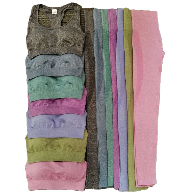 

New Seamless Ladies Gym Sportswear Athletic Workout Sport Suit Custom Women Fitness Yoga Set